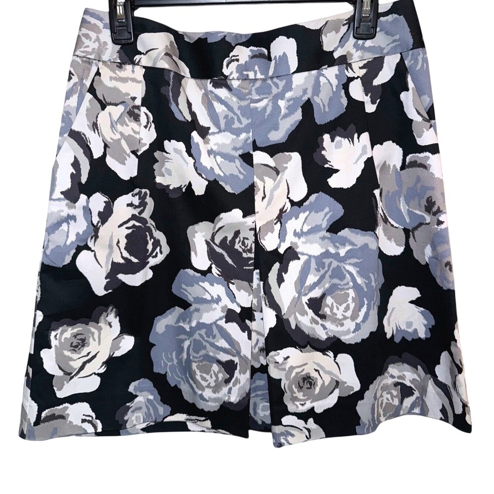 Express Design Studio Floral Skirt, Size 10, Black Gray White, Career Casual NEW